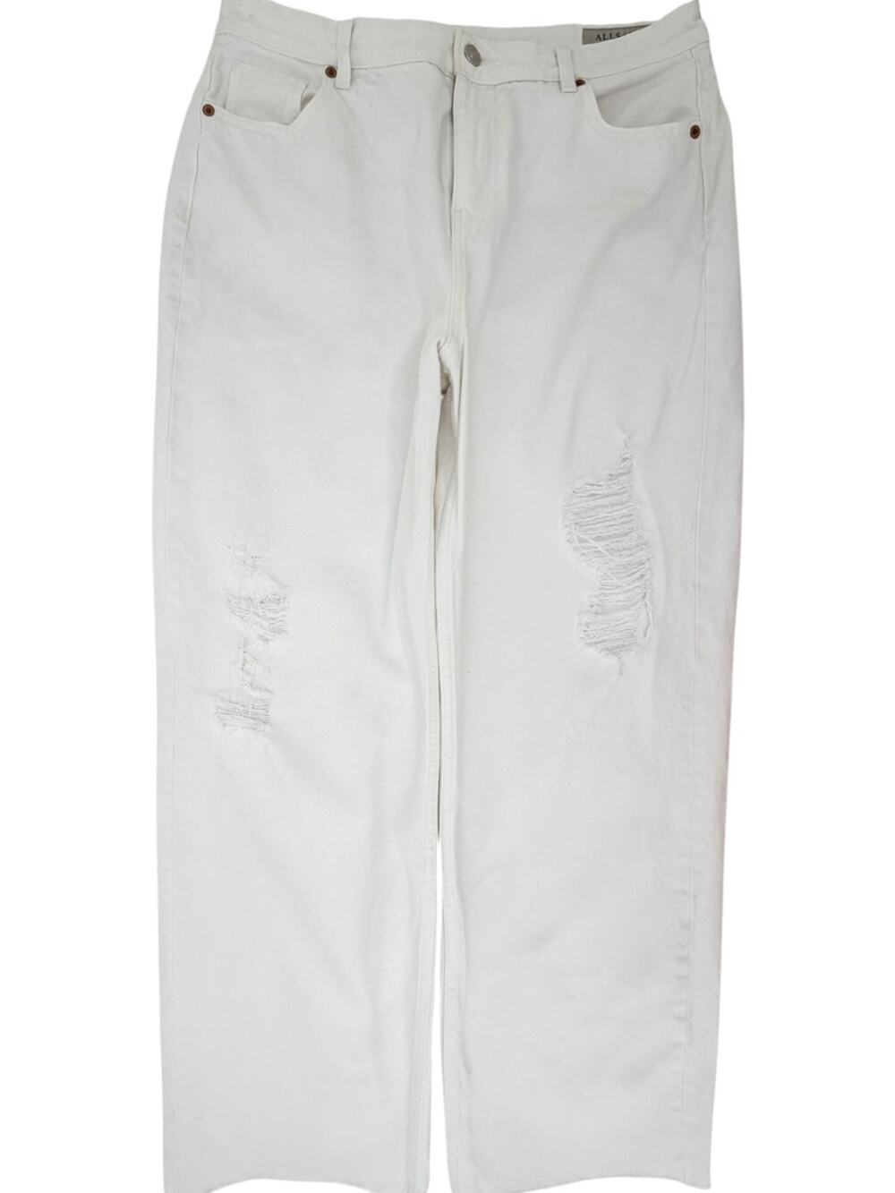 AllSaints Ash Women's White Distressed Boyfriend Jeans 31